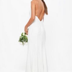 White dress with diamond strap detail